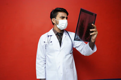 a man wearing a mask