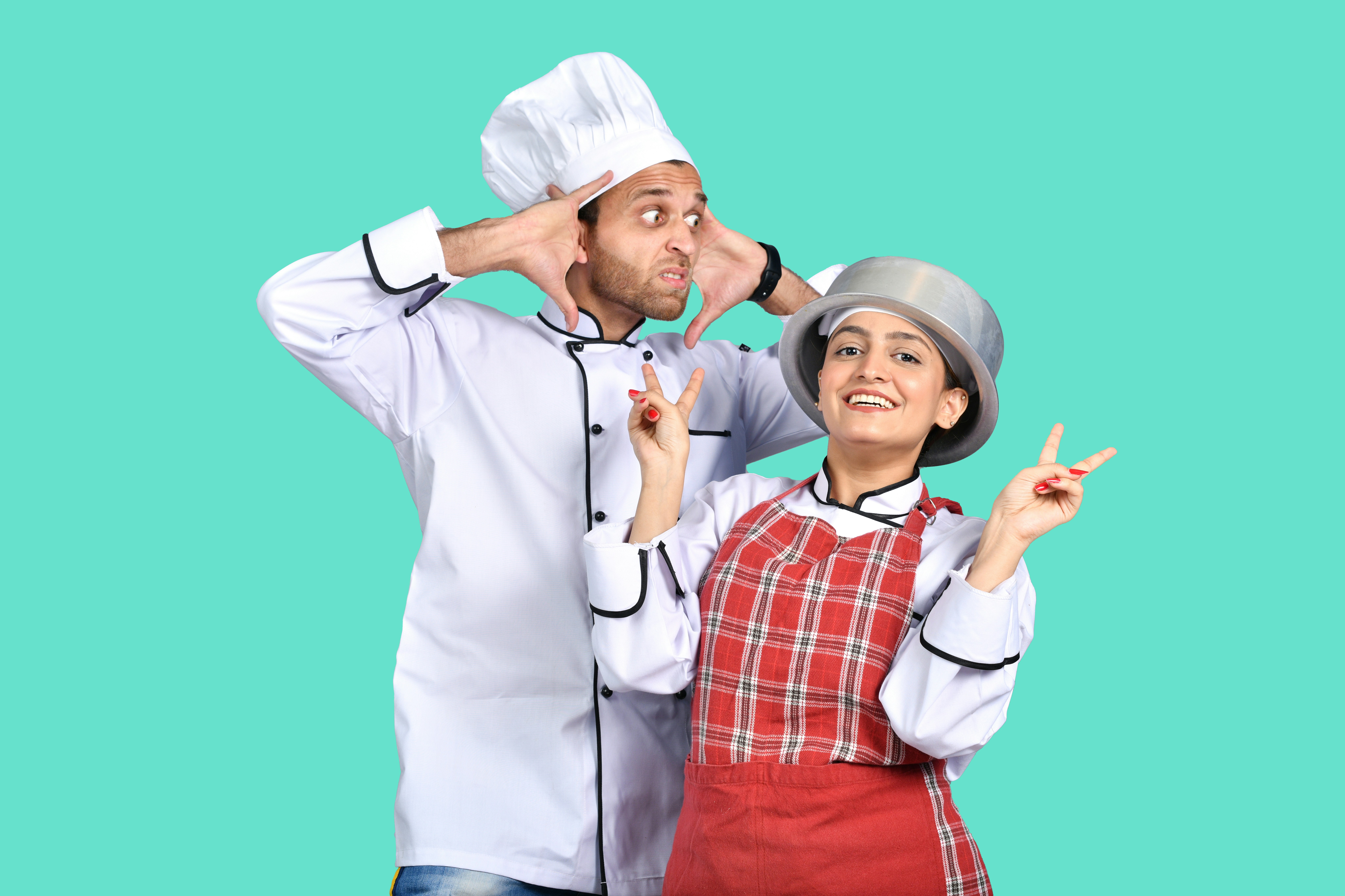 a man and a woman posing for a picture