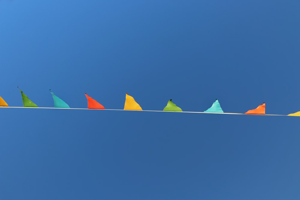 a group of colorful flags