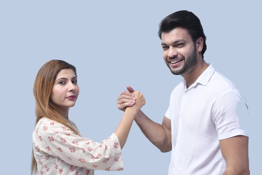 a man and woman posing for a picture