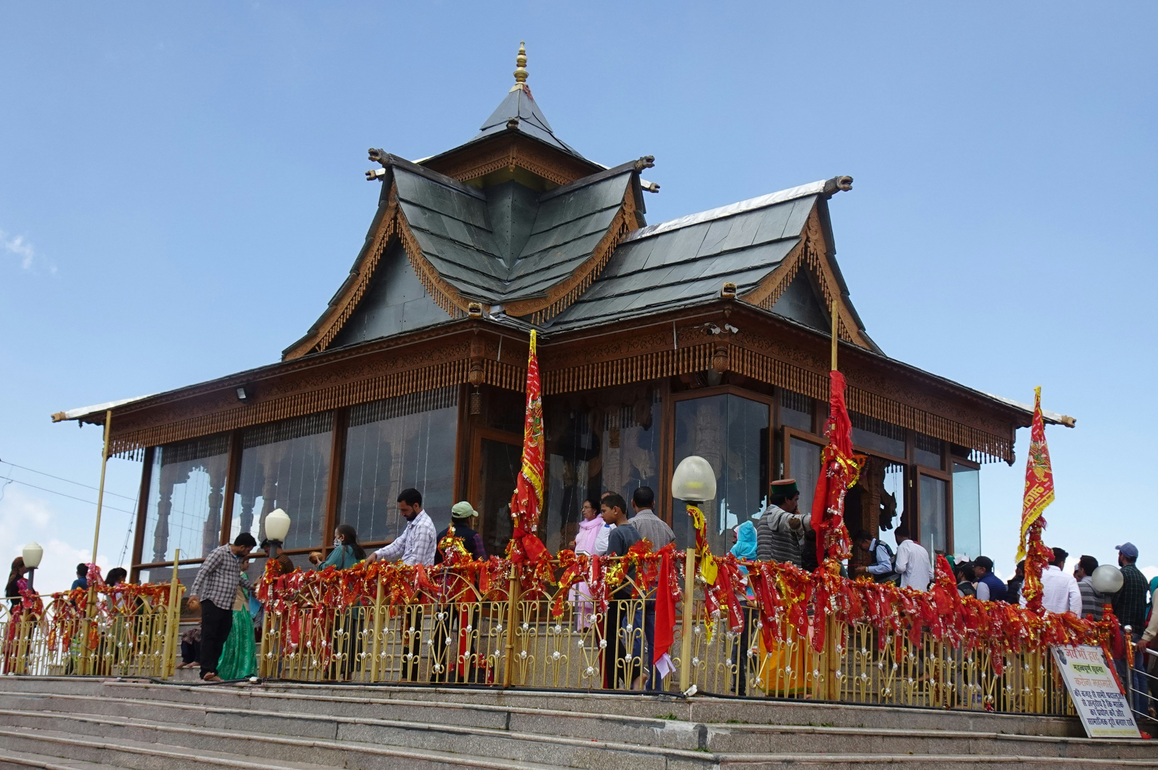 a group of people outside a building