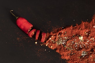 a close-up of a red worm