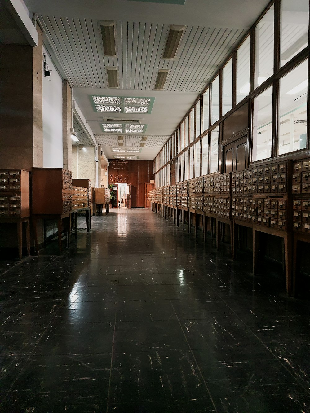 a large empty library
