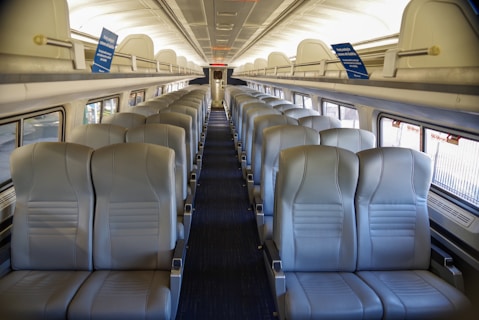 the inside of a train