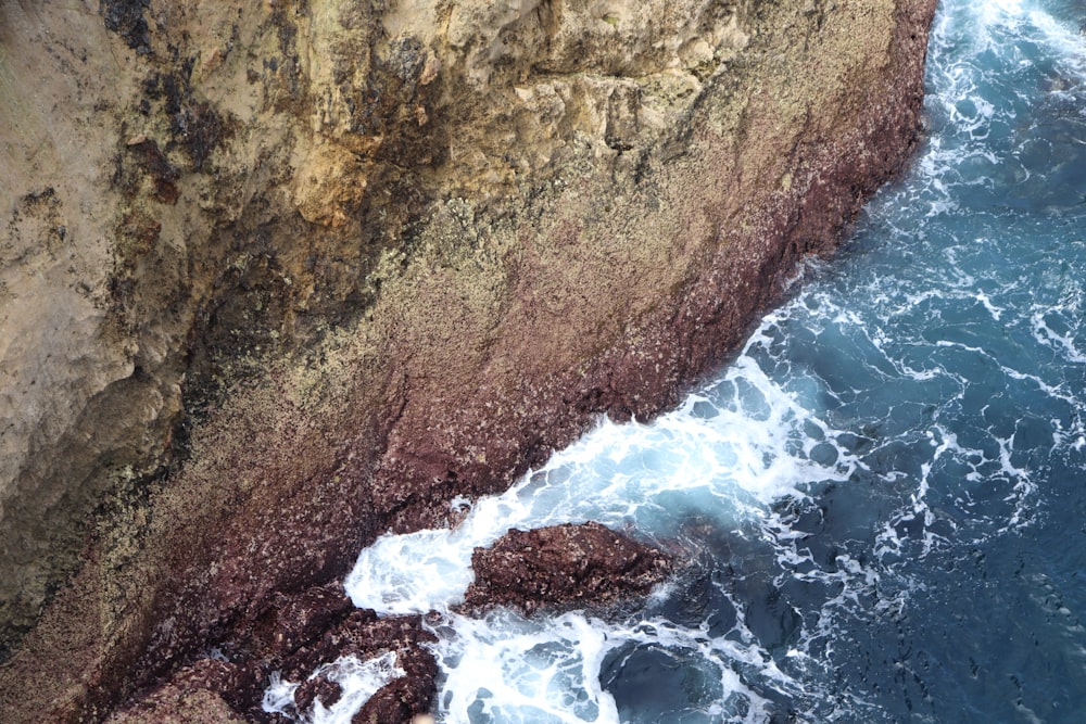 a rock formation in the water