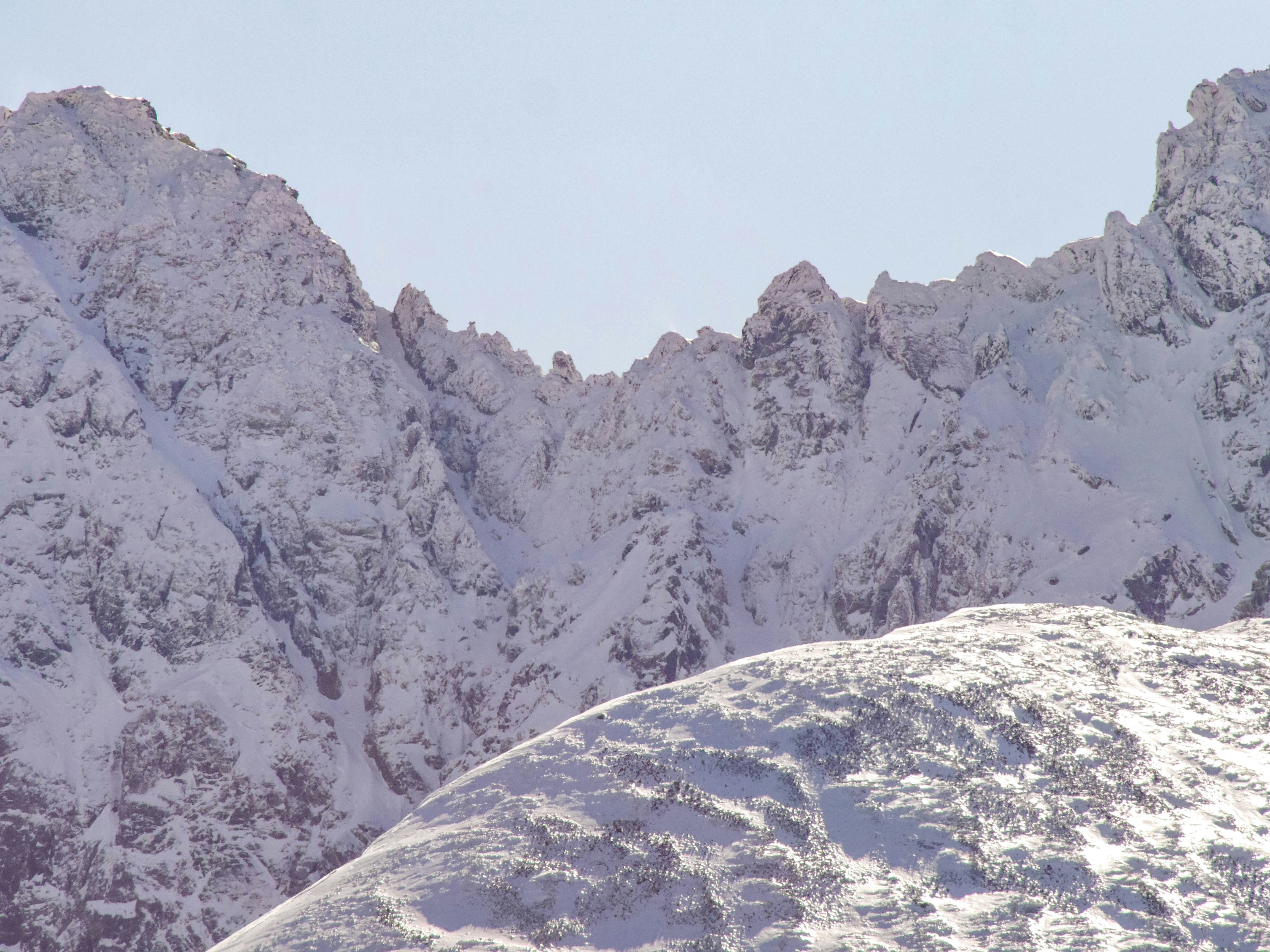 a snowy mountain with trees