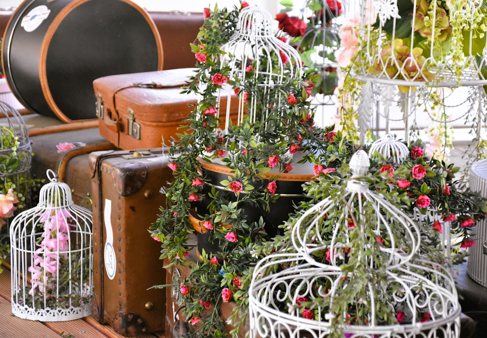 a basket of flowers