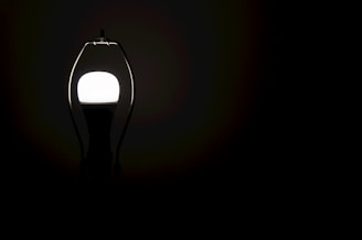 A high-quality emergency lamp displayed in a dark setting.