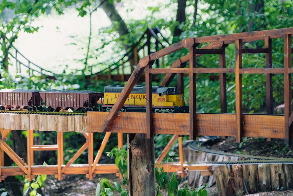 a train going under a bridge