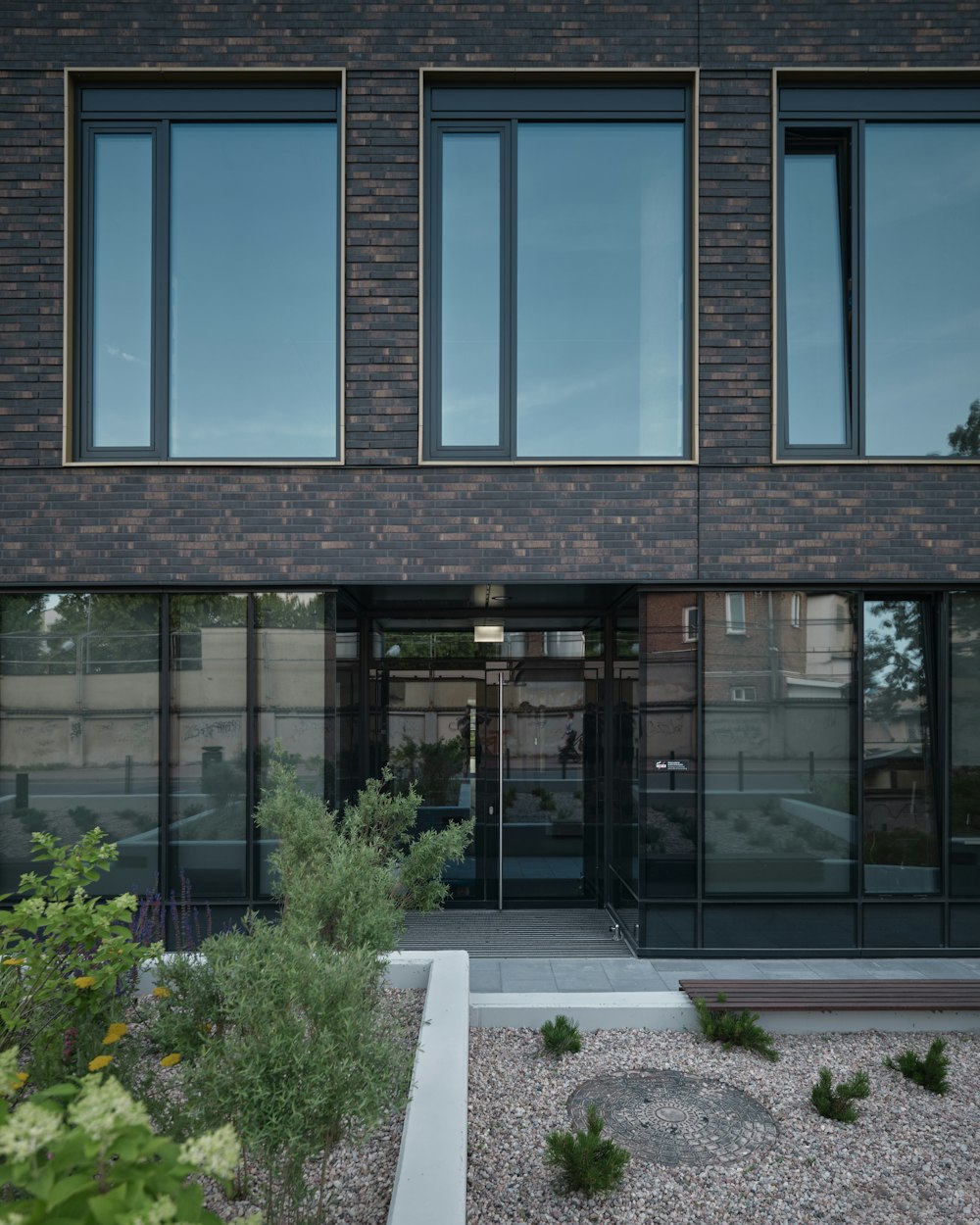 a building with glass windows