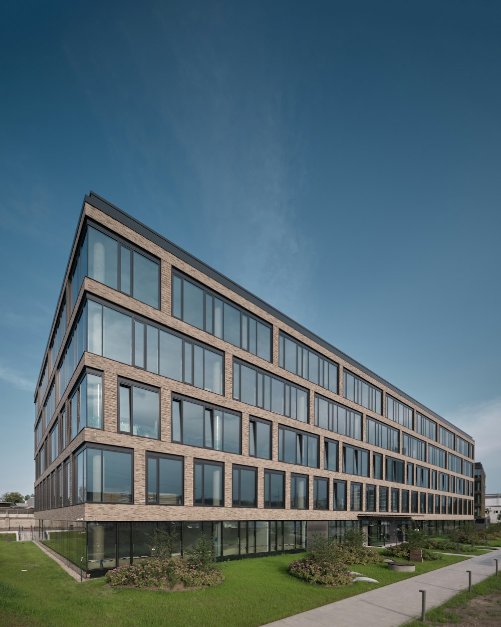 a building with a large glass window