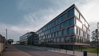 a building with many windows