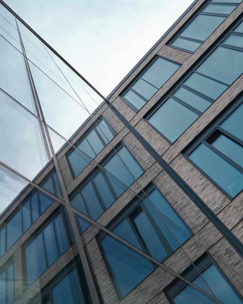 looking up at a building