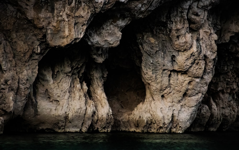 a cave with water in it