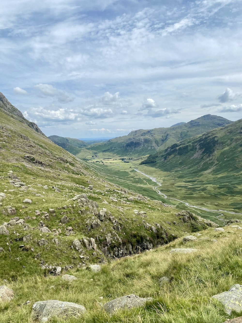 a valley with a road in it