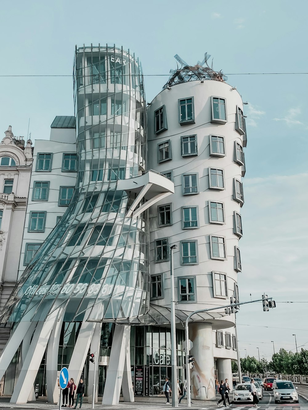 Dancing House with a glass front