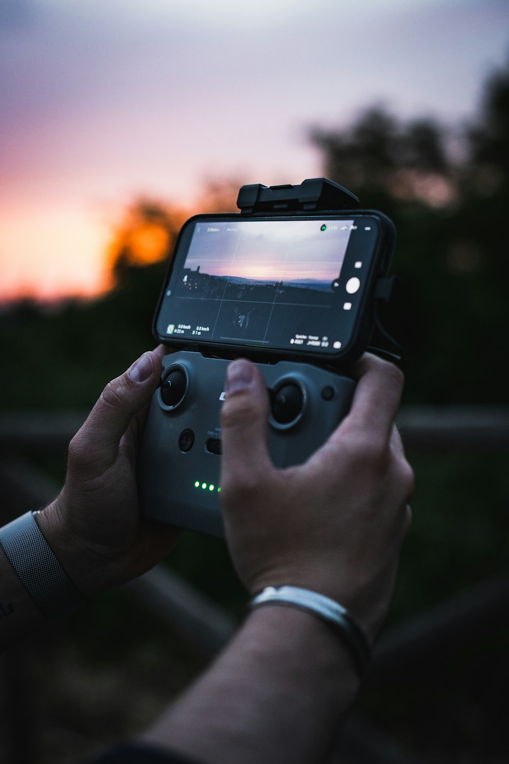 a person holding a camera