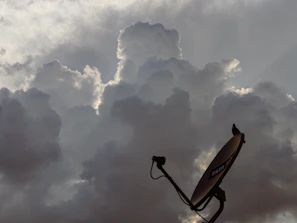 Satellite image capturing cloud formations and storm activity