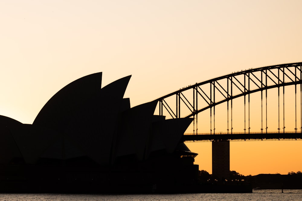 a silhouette of a bridge