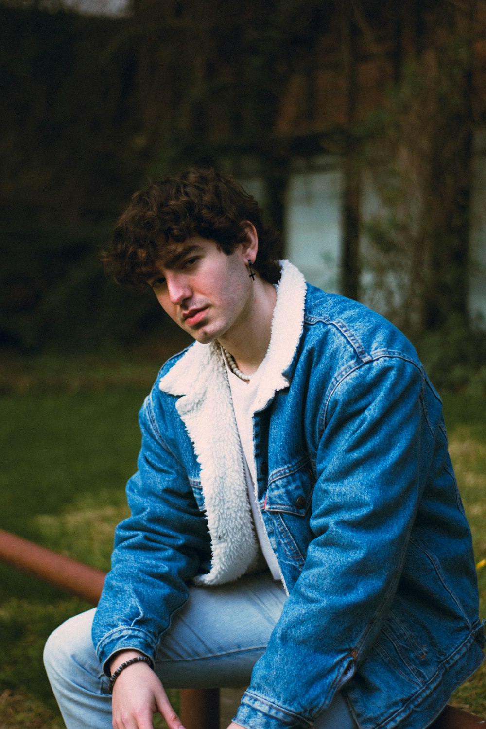 a person sitting on a bench