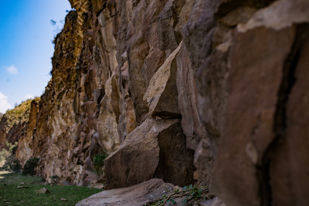 a rocky cliff side