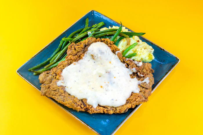 Hot beef sandwich with mashed potatoes and gravy