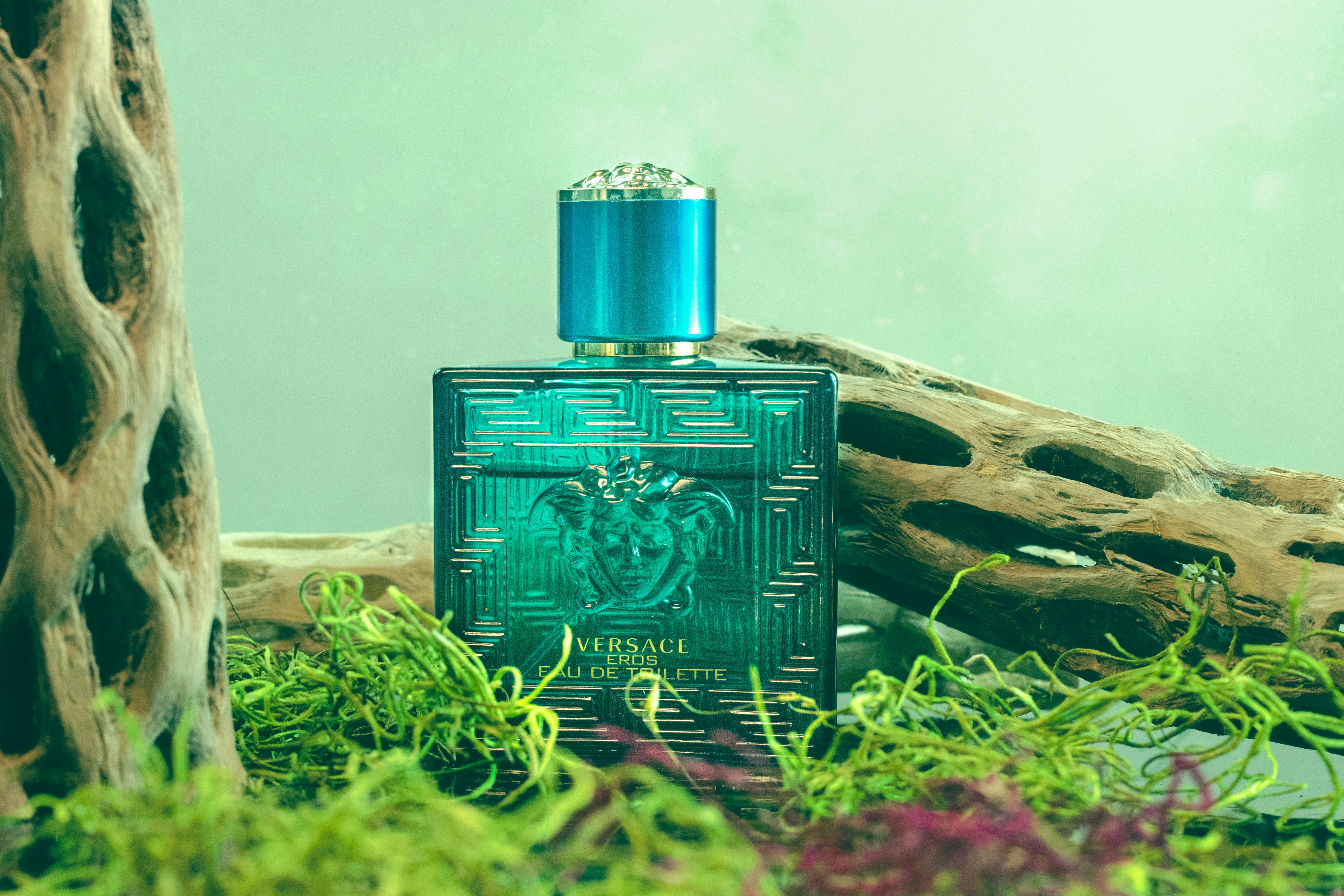 a bottle of perfume on a table