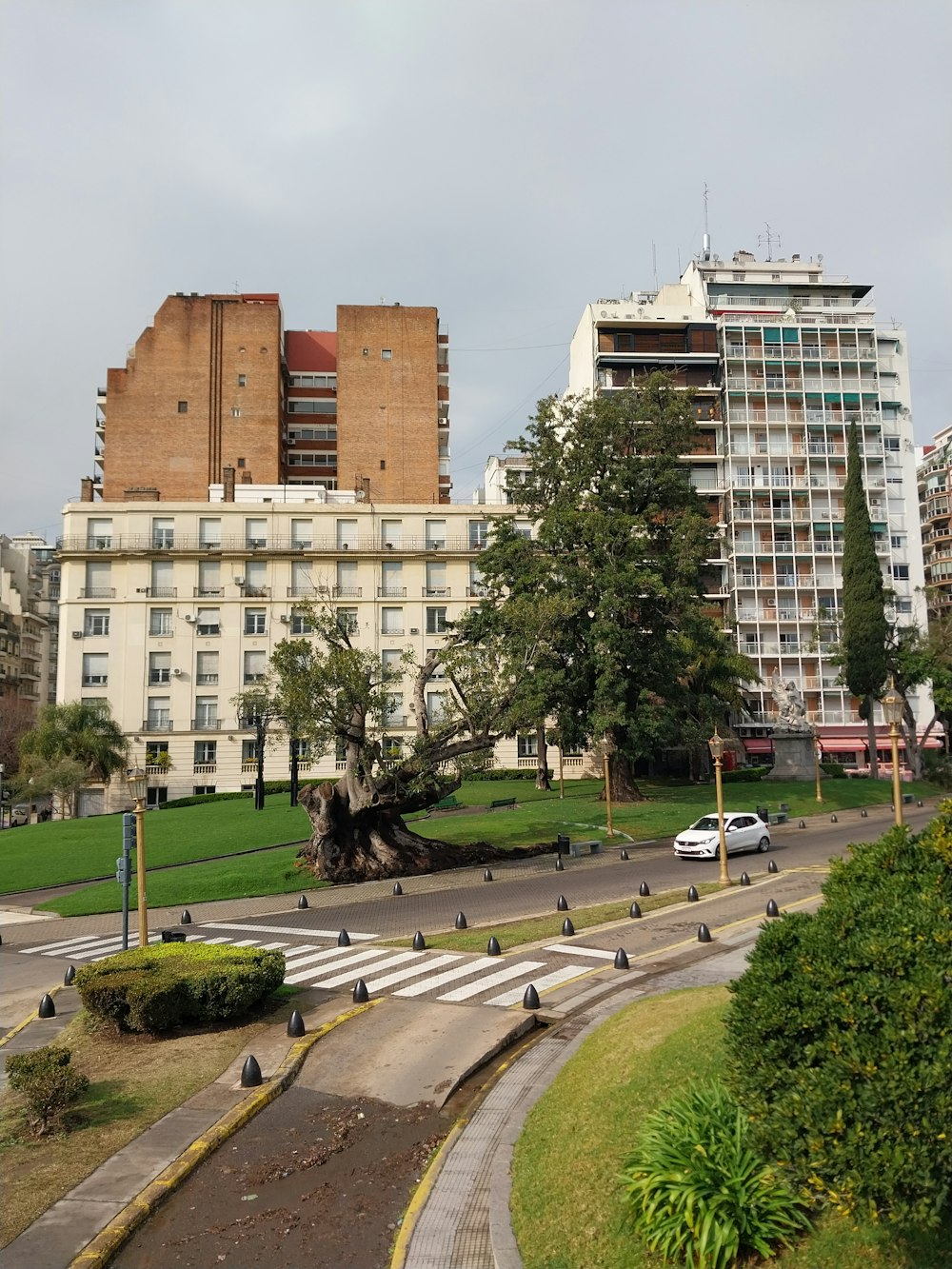 a large building with a parking lot