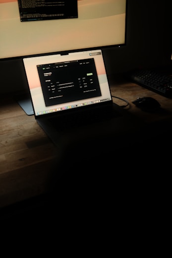 a laptop on a desk