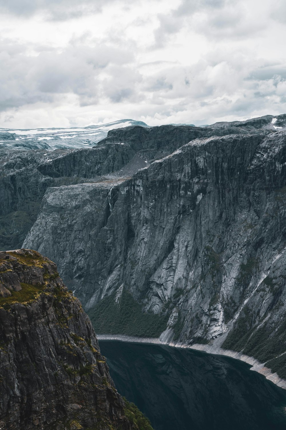 a canyon with a mountain in the background