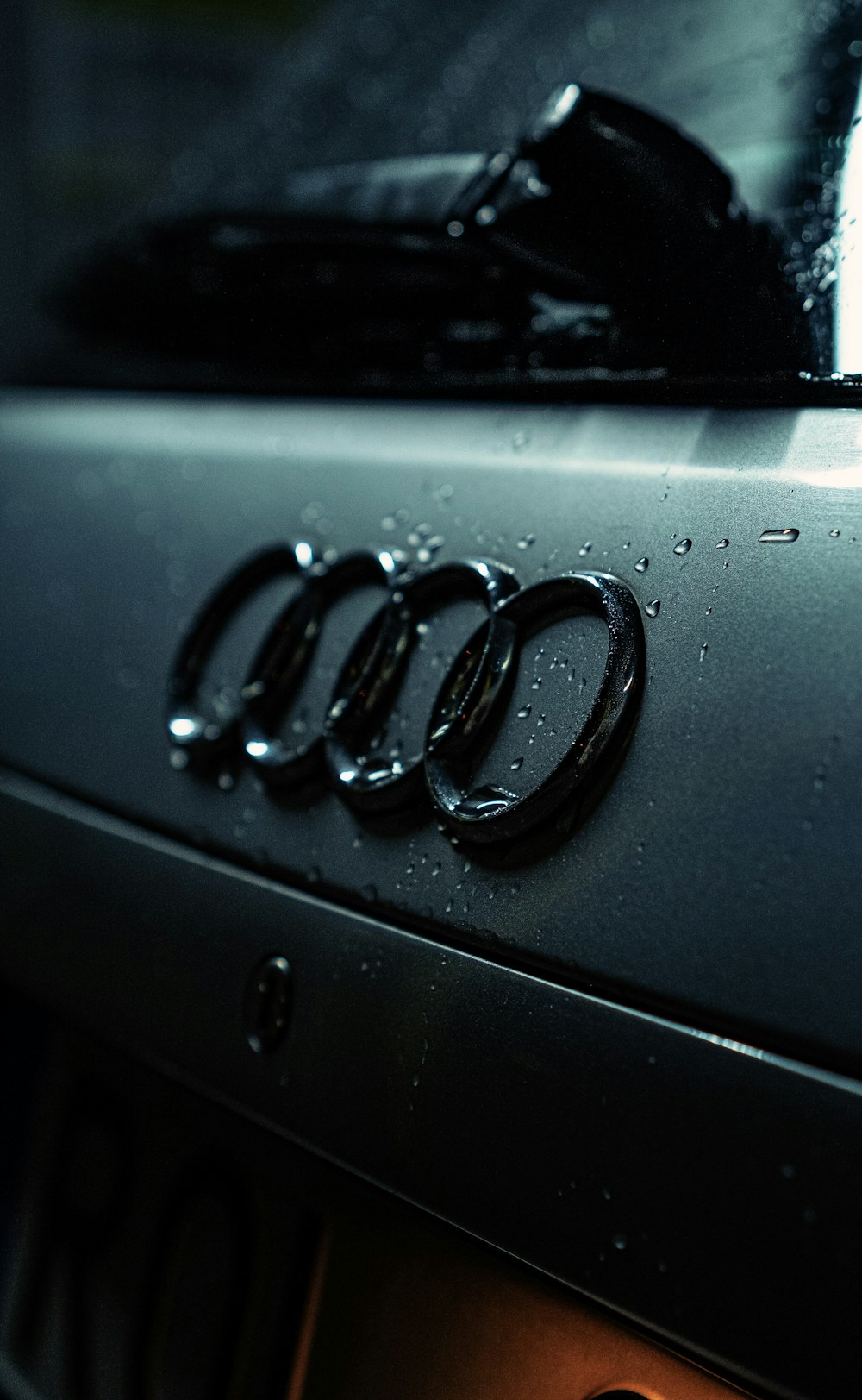 a close up of a car's logo