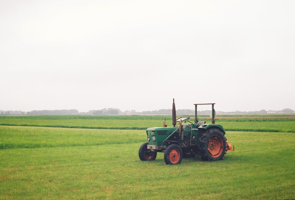 a tractor in a field