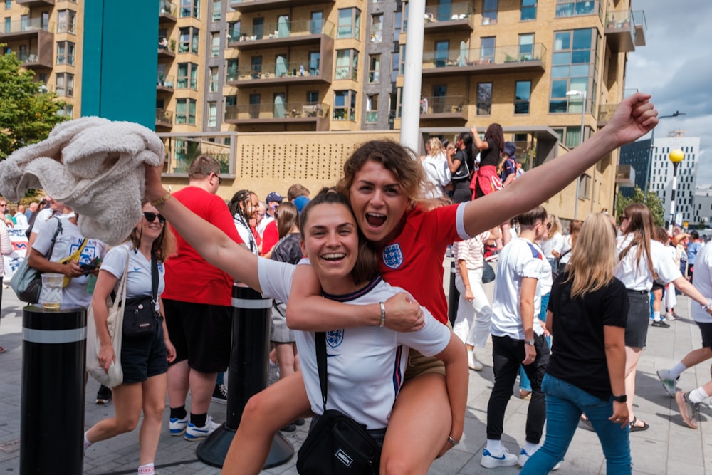 a group of people dancing in a street