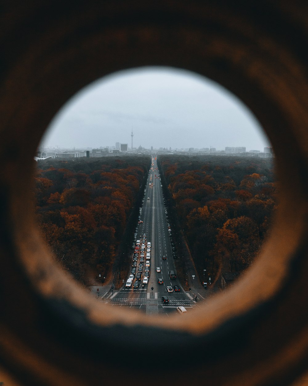 a view of a city from a window