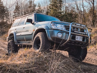 a car with a large tire