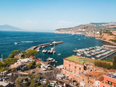 a city next to a body of water