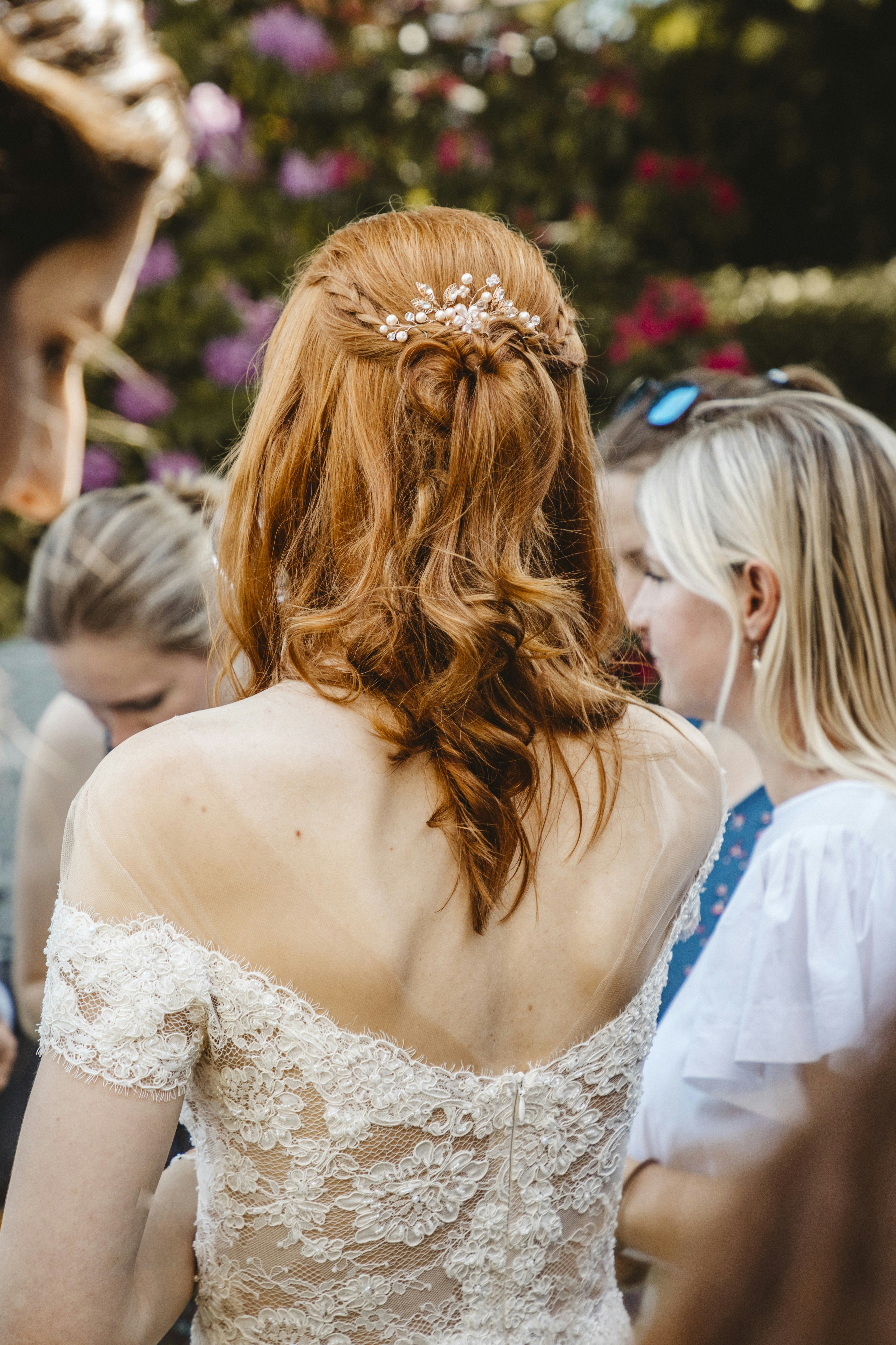 a woman with a ponytail