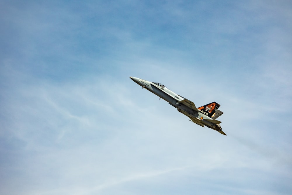 a fighter jet flying in the sky