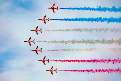Airplanes in formation symbolising team alignment led by a fractional COO