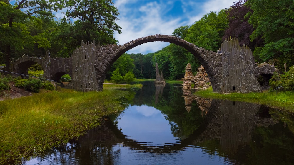 a bridge over a river