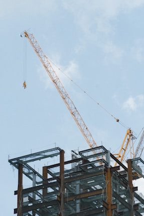 a crane at a construction site