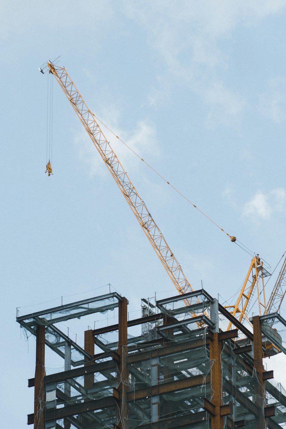 a crane at a construction site