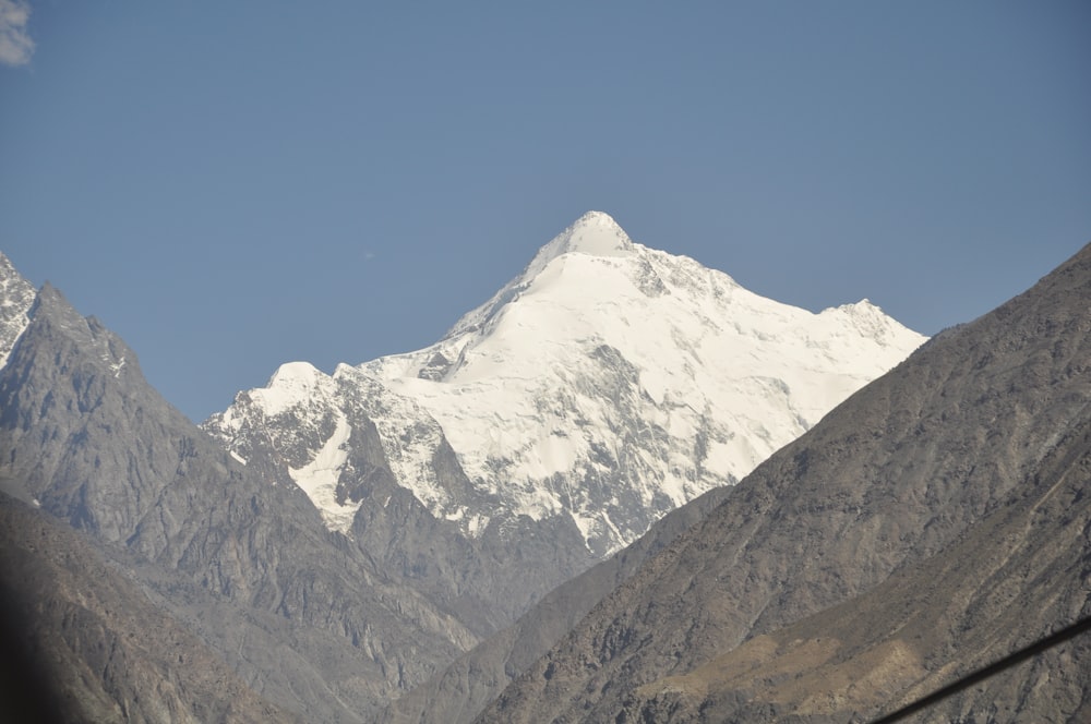 a mountain with snow