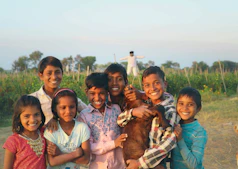 a group of people posing for a photo