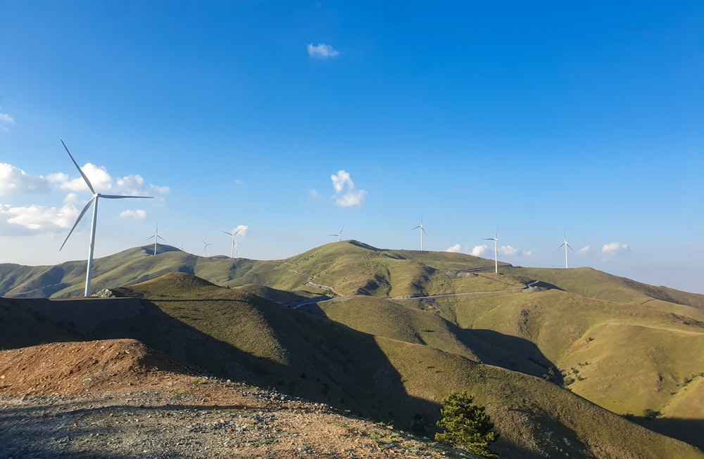 a group of wind turbines