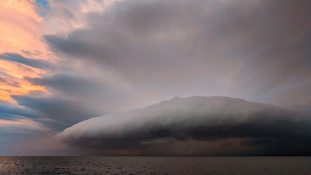 a large volcano erupting