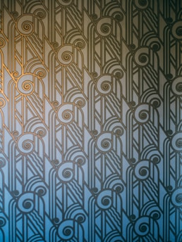 An elegant art deco illustration featuring soft purple and gold geometric patterns, radiating a vibrant yet gentle energy.