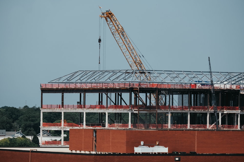 a crane on top of a building