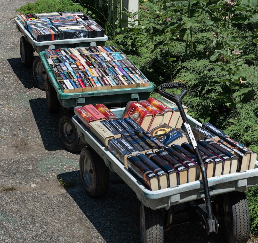 a trailer full of boxes