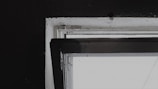 Close-up of aluminum residential window frame in a home setting